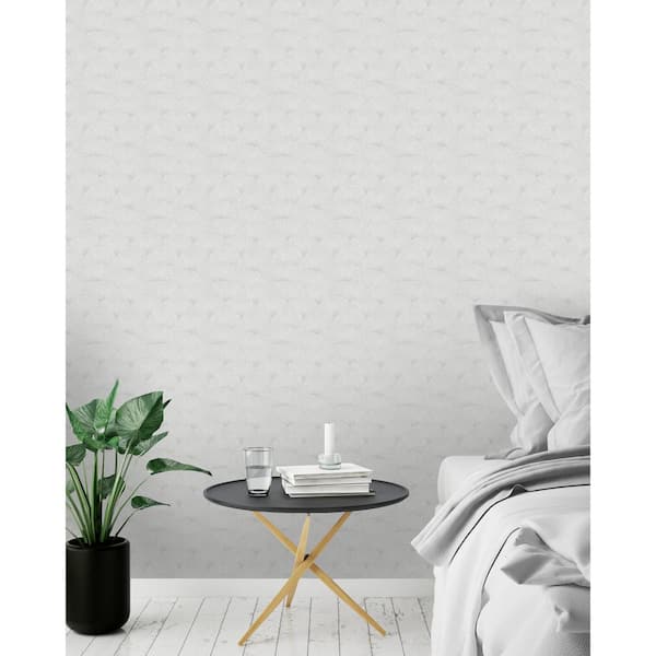 Walls Republic Ginko Biloba Leaves Wallpaper Grey Paper Strippable Roll  (Covers 57 sq. ft.) R6515 - The Home Depot