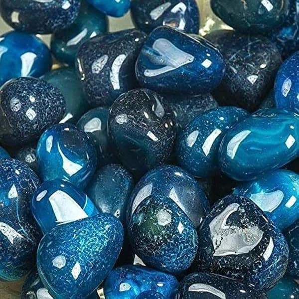4.5 lb River Rocks Smooth Decorative Garden Stones Blue 60-Piece