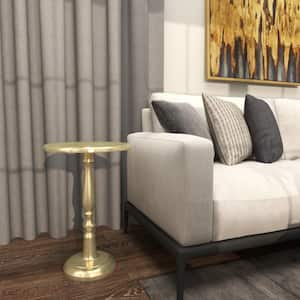 15 in. Gold Small Large Round Aluminum End Accent Table