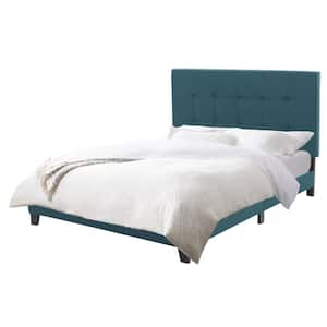 Ellery Blue Queen Fabric Tufted Panel Bed