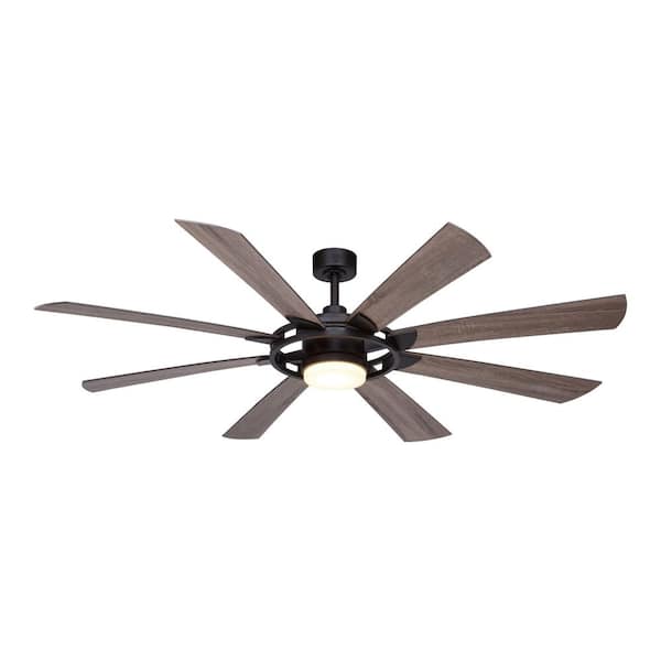 VAXCEL Burlington 68 in. Integrated LED Indoor Outdoor Bronze Farmhouse Windmill Ceiling Fan with Light Kit and Remote