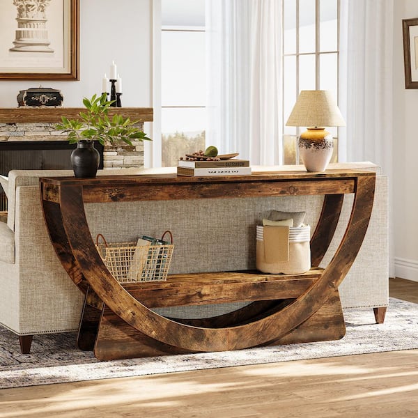 TRIBESIGNS WAY TO ORIGIN Benjamin 63 in. Dark Brown 2-Tier