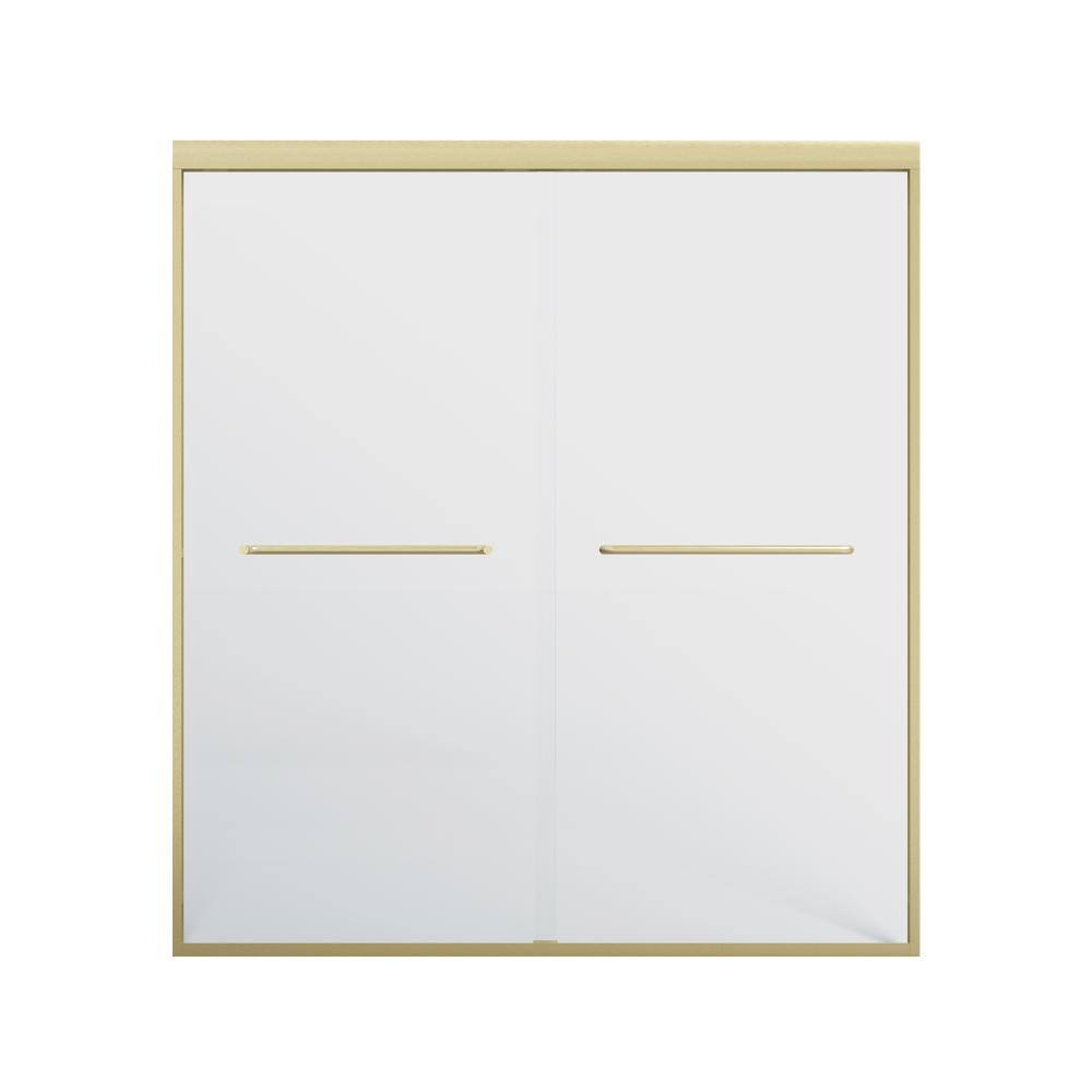 56-60 in. W x 60 in. H Semi Frameless Double Sliding Shower Door in Brushed Gold, 1/4 in. Clear Tempered Glass price history on PriceWatchPro