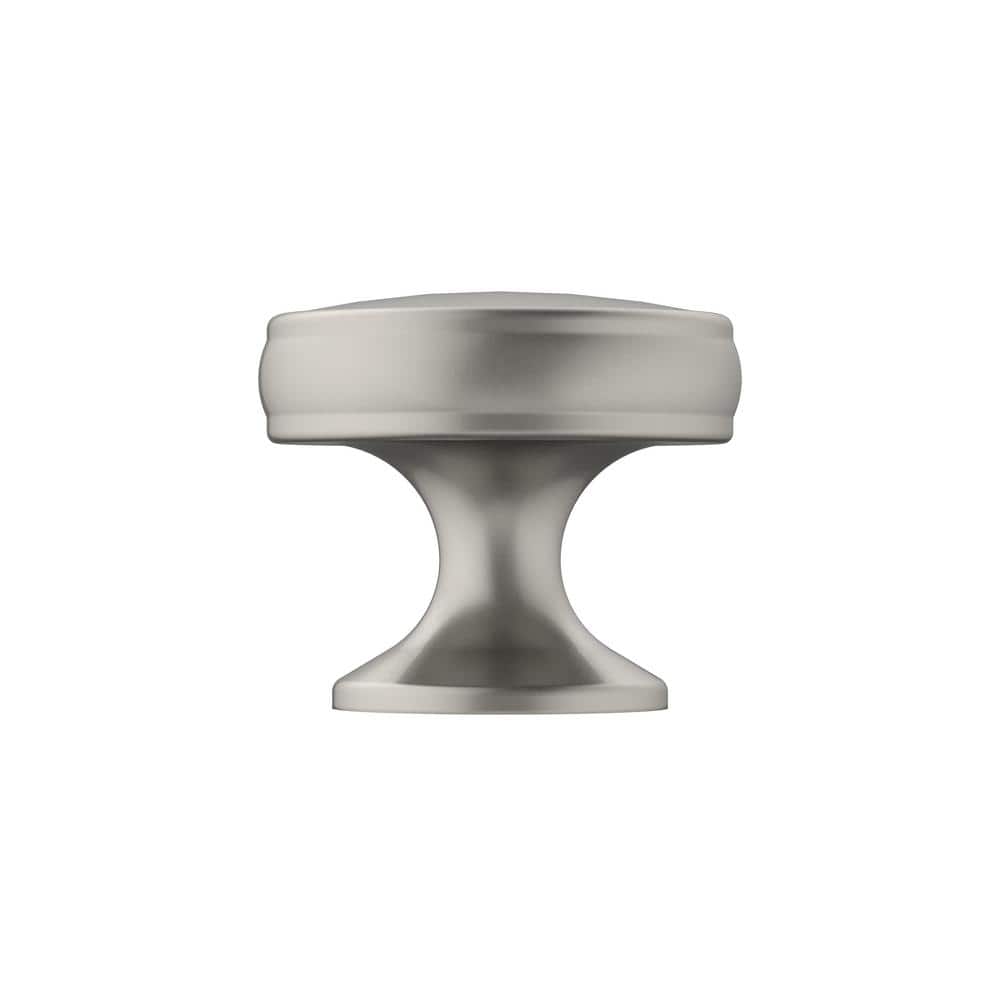 Satin Nickel Round Traditional Cabinet Knob with Mounting Hardware