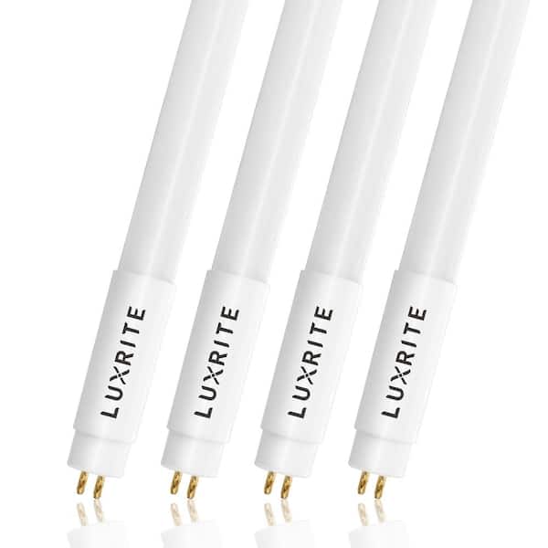 LUXRITE 4 ft. 24-Watt Linear T5 LED Tube Light Bulb Ballast and Ballast Bypass Compatible 4000K Cool White Damp Rated (4-Pack)