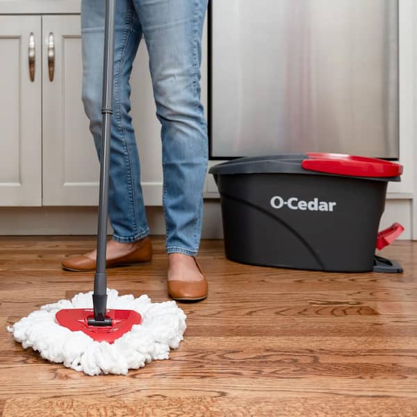 Spin Mop Head, Base, Handle Replacement For O-Ceda EasyWring Microfiber Spin Mop 2 Microfiber Mop Refills 1 Triangle Mops Head Cover 30 58in Mop Handle Set