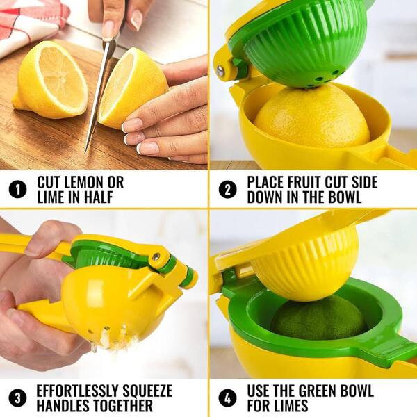 Zulay Premium Quality Metal Lemon Lime Squeezer - Manual Citrus Press