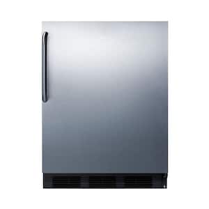 24 in. W 5.5 cu. ft. Mini Refrigerator in Stainless Steel without Freezer
