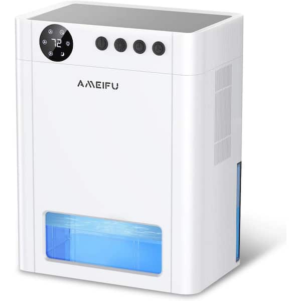 8.44 Pints 900 Sq. Ft. Dehumidifier for Home with Auto Shut Off, Sleep Mode and 7 Colors LED Light in White