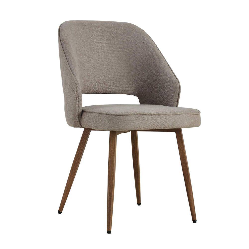 Modern Gray Velvet Upholstered Accent Dining Chairs with Metal Legs