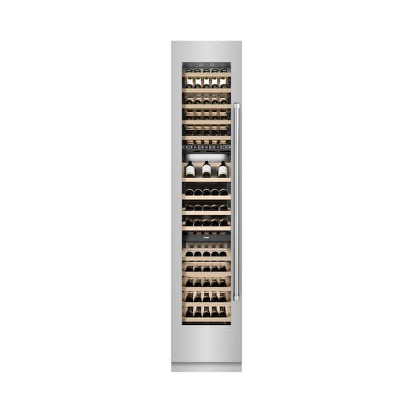 18 in. 9.0 cu. ft. Triple Zone 68-Bottle Left Hinge Column Wine Cooler in Stainless Steel