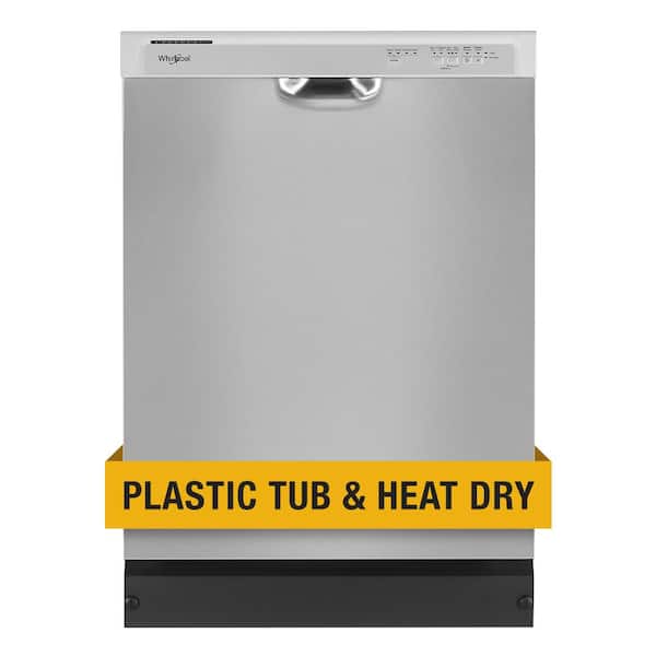 Whirlpool 24 in. Front Built-In Tall Tub Dishwasher in Stainless Steel with 4 -Cycles