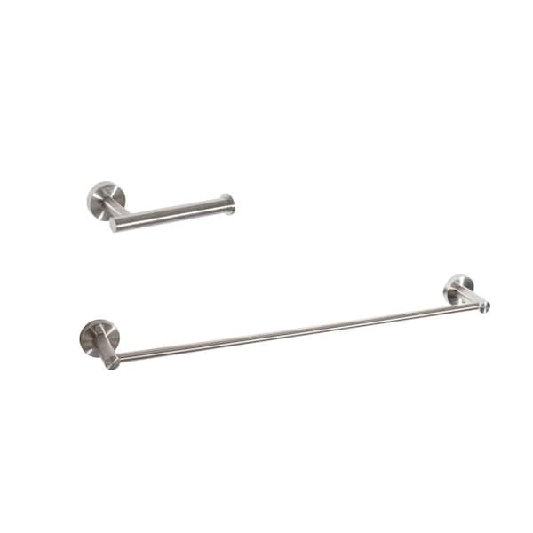 Unbranded Timeless Home 2-Piece Bath Hardware Set with Mounting Hardware in Brushed Nickel
