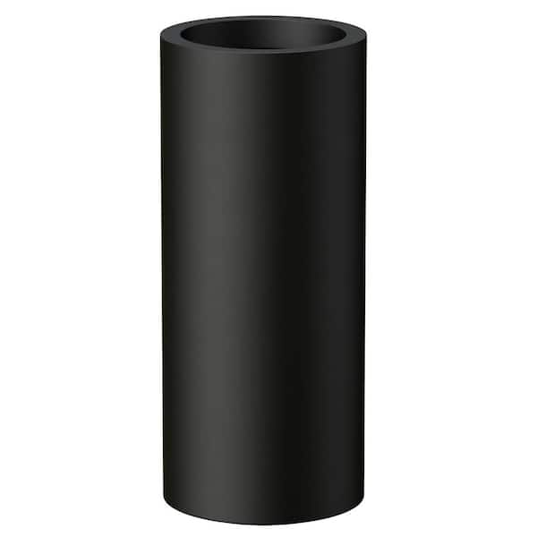 14.5 in. Large Charcoal Black Concrete Round Planter / Pot with Drainage Holes