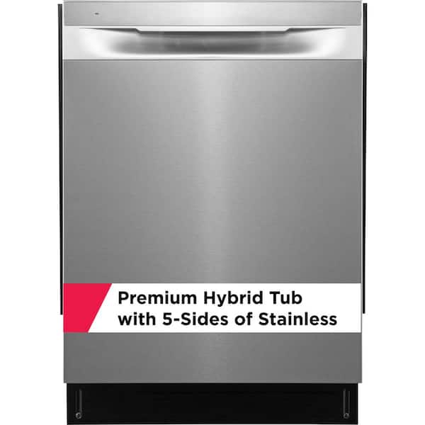 24 in. Top Control Built-In Tall Tub Dishwasher in Stainless Steel with 5-Cycles 49dBA and Hybrid Tub