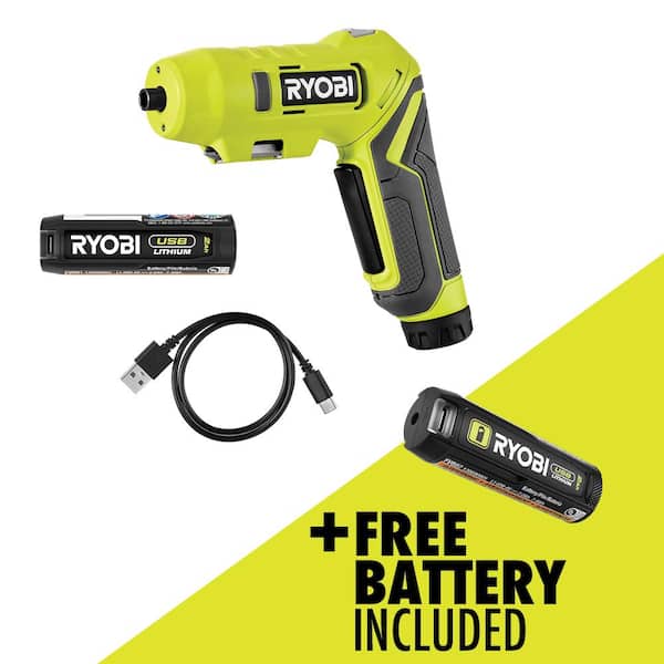 RYOBI USB Lithium Screwdriver Kit with USB Lithium 2.0 Ah Lithium Rechargeable Battery