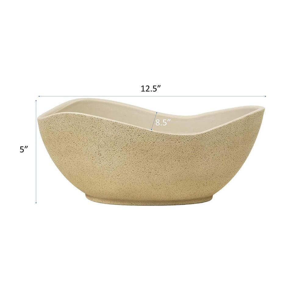 Desert Beige Oval Resin Indoor/Outdoor Planter