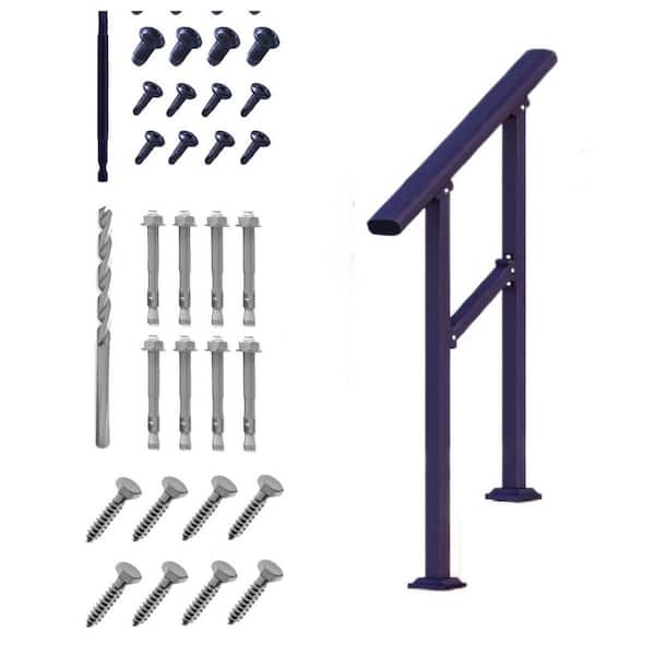 NVNOO 1-2 Step Handrail and Indoor Stair Railing Kit for Outdoor Steps