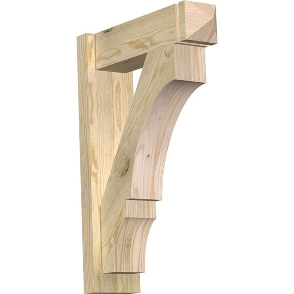 Ekena Millwork 6 in. x 28 in. x 20 in. Douglas Fir Balboa Arts and Crafts Rough Sawn Outlooker