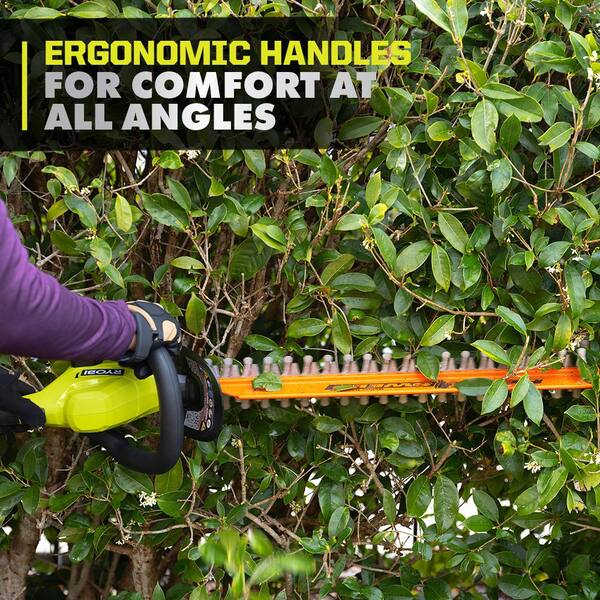 Ryobi ONE+ 18V 22 in. Lithium-Ion Cordless Hedge Trimmer with 2.0 Ah Battery and Charger