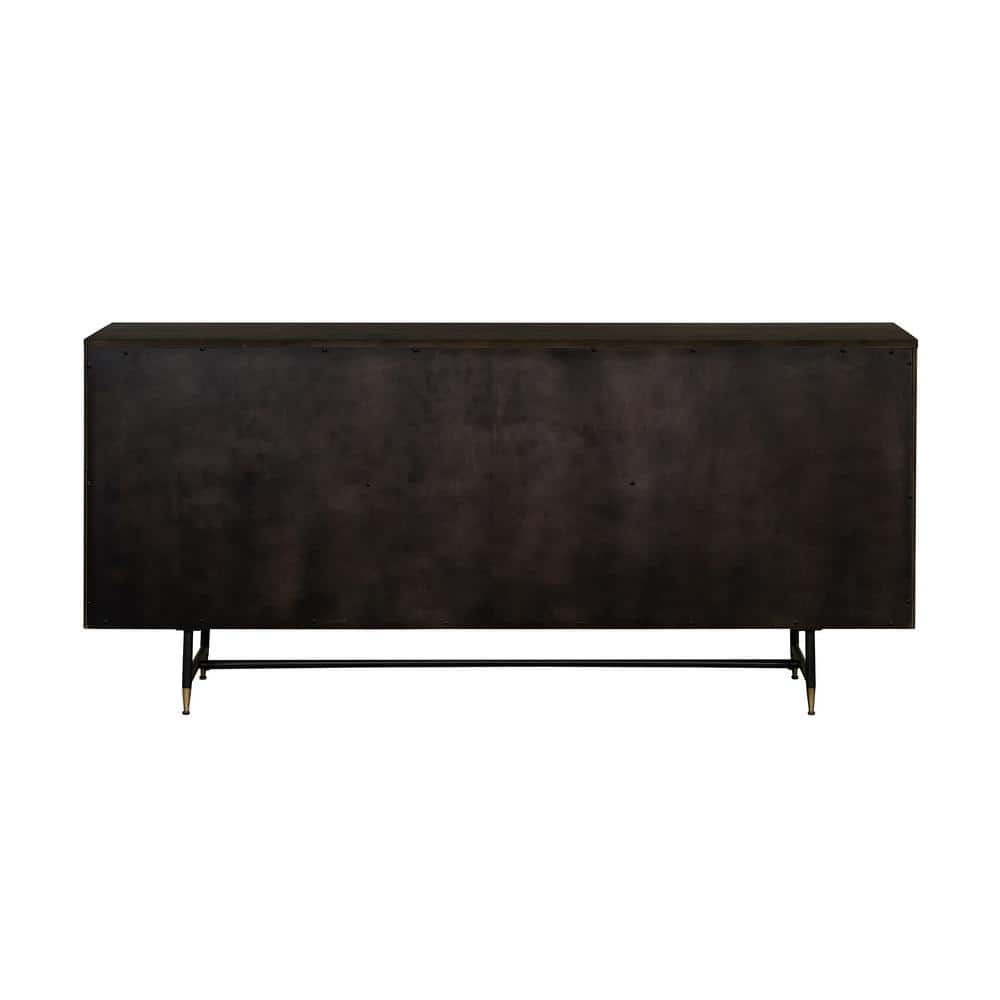 Gatsby 66" Black and Gray Oak Metal Buffet Cabinet