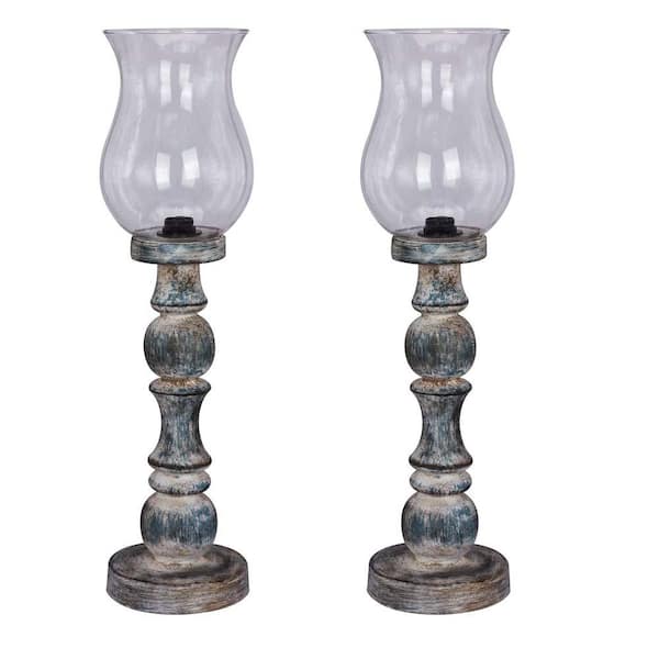 Fangio Lighting Martin Richard 21 in. Antique Blue Table Lamp (2-Pack)