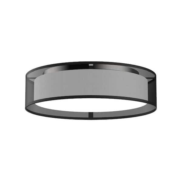 Dalton 16 in. 1 Light 24-Watt Black Organza Integrated LED Flush Mount