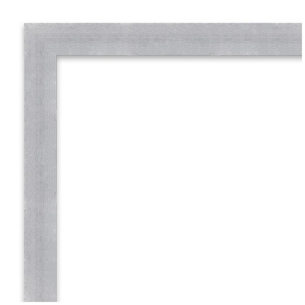 Amanti Art Grace 20 in. x 26 in. Modern Rectangle Framed Brushed Nickel Narrow Bathroom Vanity Mirror, Grace Brushed Nickel Narrow