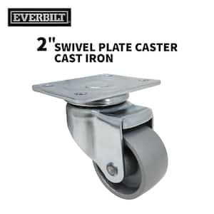 2 in. Gray Cast Iron Swivel Plate Caster with 150 lbs. Load Rating