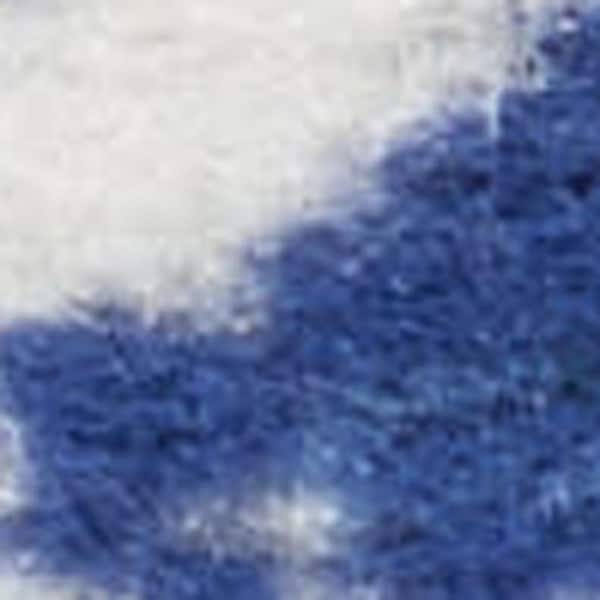 7' X 10' Navy Blue and Ivory Moroccan Distressed Non Skid Area Rug