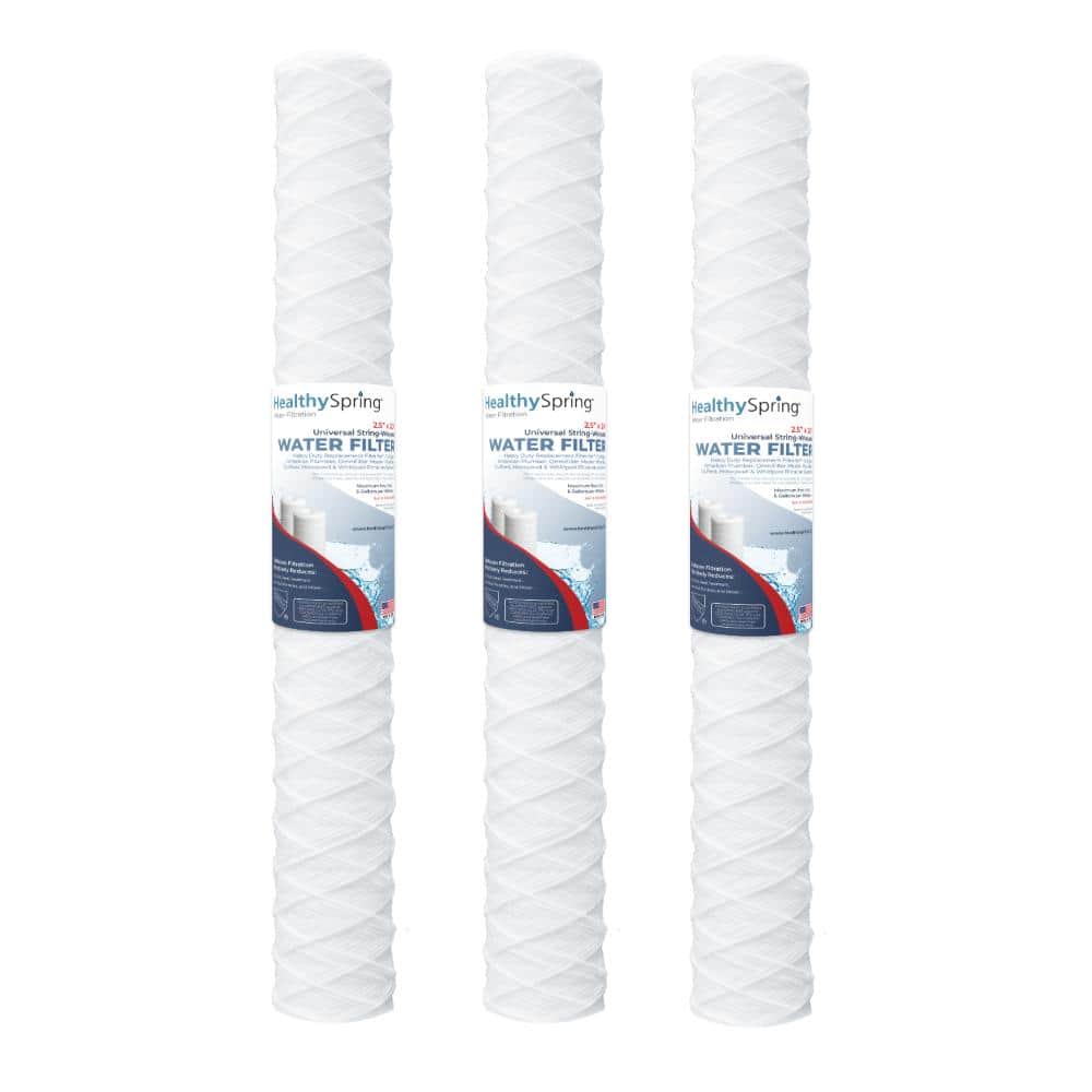 Universal Water Filter Replacement Cartridge Stringwound 25-micron 2.5 x 20 3-Pack price history on PriceWatchPro