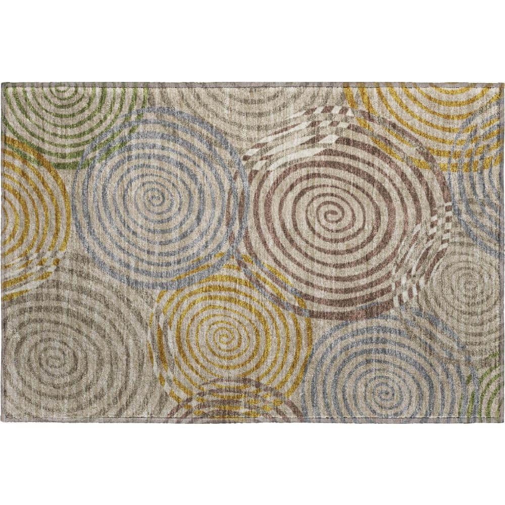Mayfield Premium Machine Washable Abstract AMF2435 Beige 2 ft. x 3 ft. Accent Rug price history on PriceWatchPro