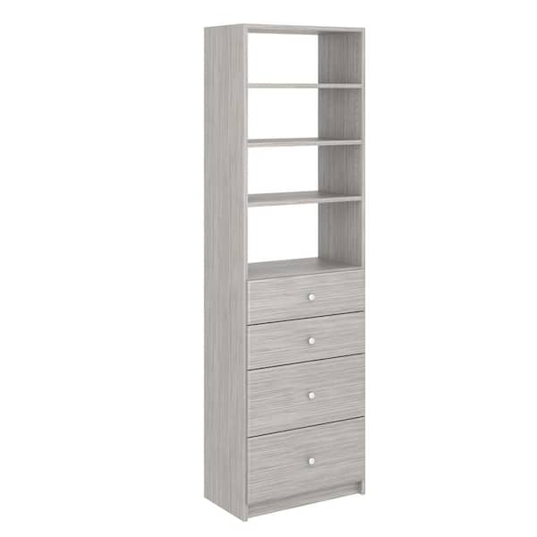 Simplyneu 14 In W D X 25 375 84 H Seas Grey Drawer And Shelving Tower Wood Closet System Snt5 Cg - Home Decorators Collection Closet Installation Instructions