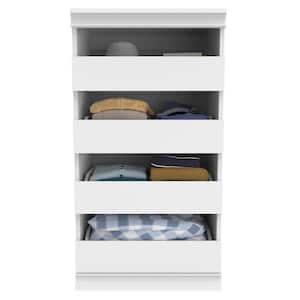 21.39 in. W White Modular Storage Stackable Unit with 4-Drawers Wood Closet System