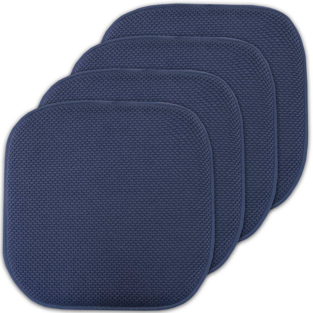 Honeycomb Memory Foam Square 16 in. x 16 in. Non-Slip Indoor/Outdoor Chair Seat Cushion, Navy (4-Pack) price history on PriceWatchPro