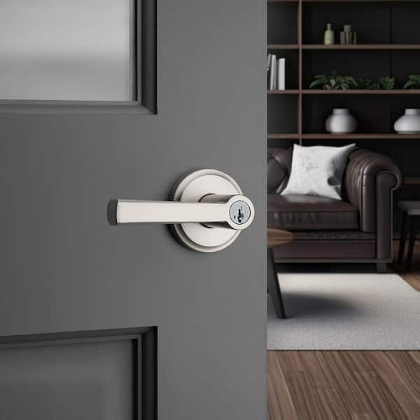 Kwikset Trafford Satin Nickel Reversible Round Straight Keyed