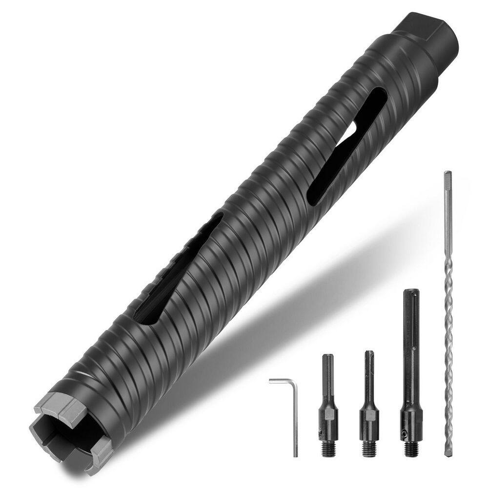 Core Drill Bit 1-1/2 in. Dia 9-1/2 in. Depth 5/8-11 Thread, Diamond Bit with 3 Adapters and Hex Wrench, 2025 Update price history on PriceWatchPro
