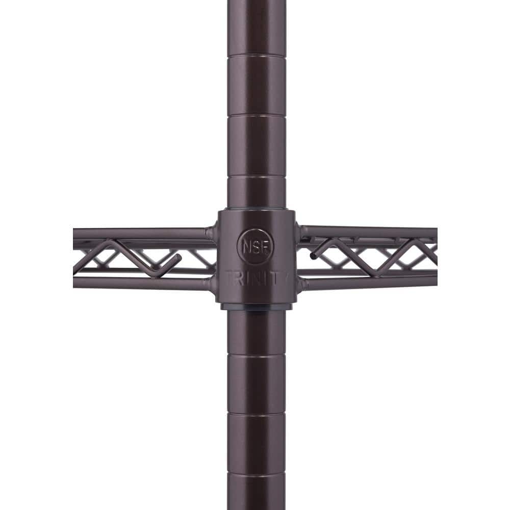 Dark Bronze 4-Tier Steel Wire Shelving Unit with Liners