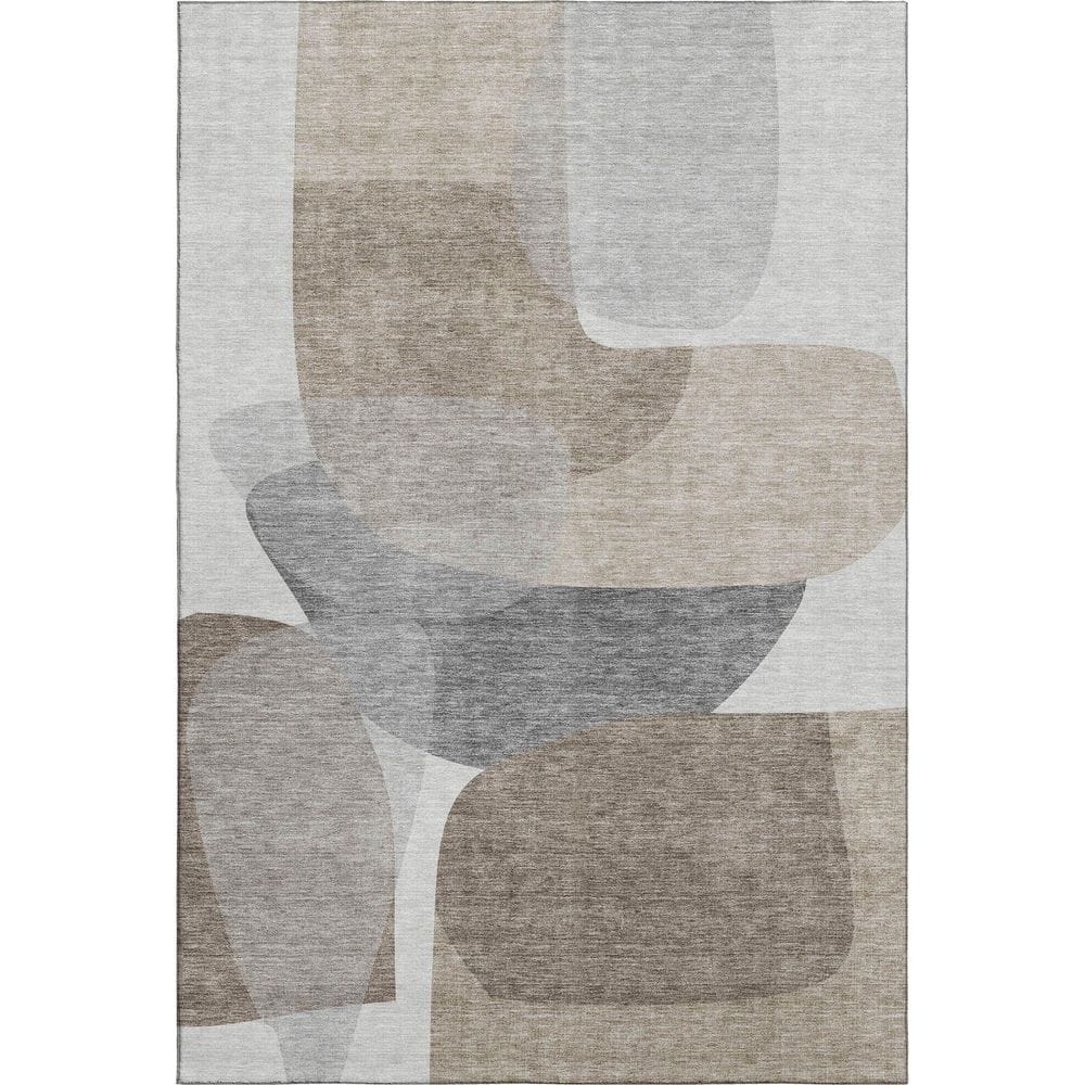 Mayfield Premium Machine Washable Abstract AMF2121 Taupe 9 ft. x 12 ft. Area Rug price history on PriceWatchPro