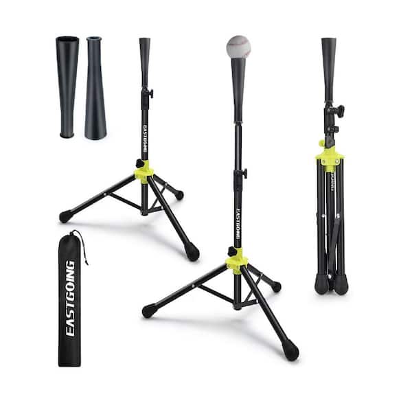 Unbranded Portable Baseball and Softball Travel Batting Tee with Caddy im Black for Kids Adults
