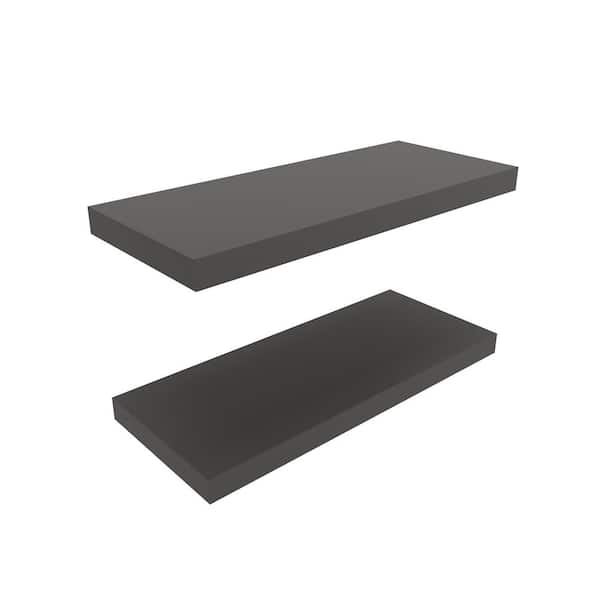 Unbranded 32 in. W x 10 in. D Gray Decorative Wall Shelf Set of 2, Wall Decor for Living Room Bedroom, Bathroom Storage Shelves