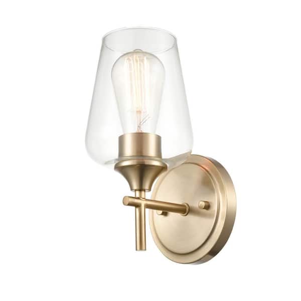 1-Light 5 in. Modern Gold Wall Sconce