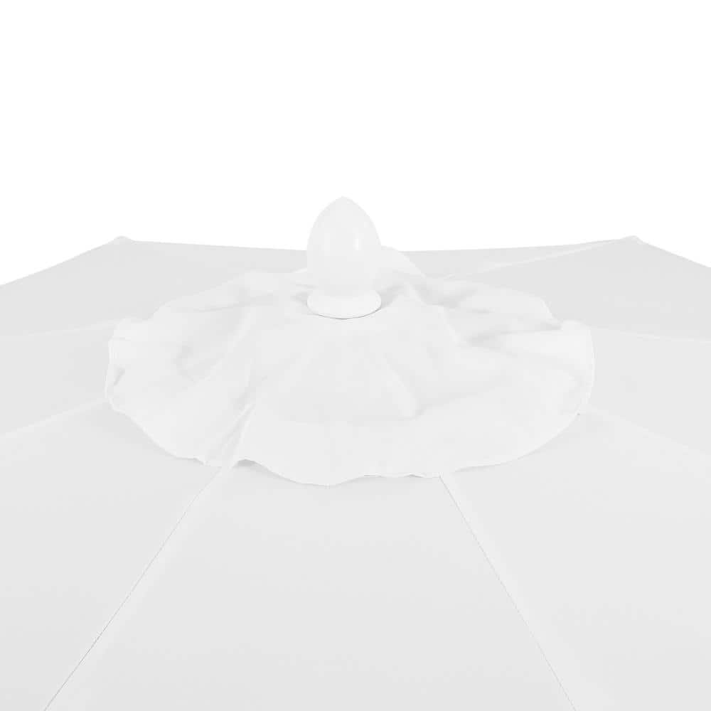 Baiona 9 ft. White and Green Aluminum Patio Umbrella with Auto-Tilt