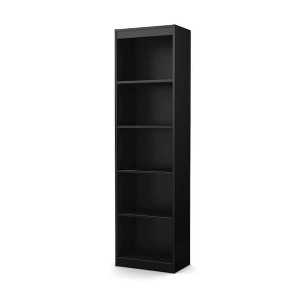 South Shore 68.25 in. Black Wood 5-shelf Standard Bookcase with Adjustable Shelves