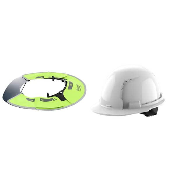 BOLT Tinted Brim Yellow High Visibility Visor with 360-Degree UV Protection with (5) WHT Front Brim Vent w/ Bolt CLS C