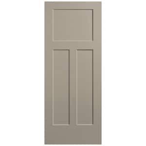 32 in. x 80 in. 3-Panel Winslow Single Bore Hollow Core Smoked Tan Molded Composite Interior Door Slab