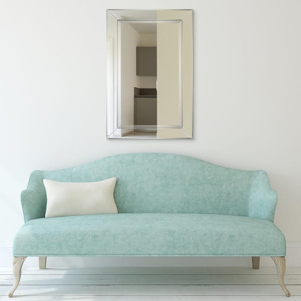 Medium Rectangle Clear Beveled Glass Modern Mirror (24 in. H x 36 in. W)
