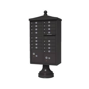 Vital 16-Mailboxes 2-Parcel Lockers 1-Outgoing Pedestal Mount Cluster Box Unit