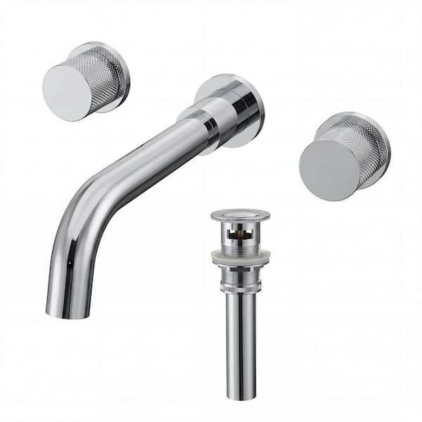 GRANDJOY Serenity Stream Wall-Mount 8 in. Widespread Double Handle