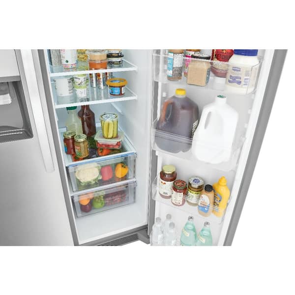 Frigidaire - 36 in. 26 cu. ft. Standard Depth Side by Side Refrigerator in Stainless Steel